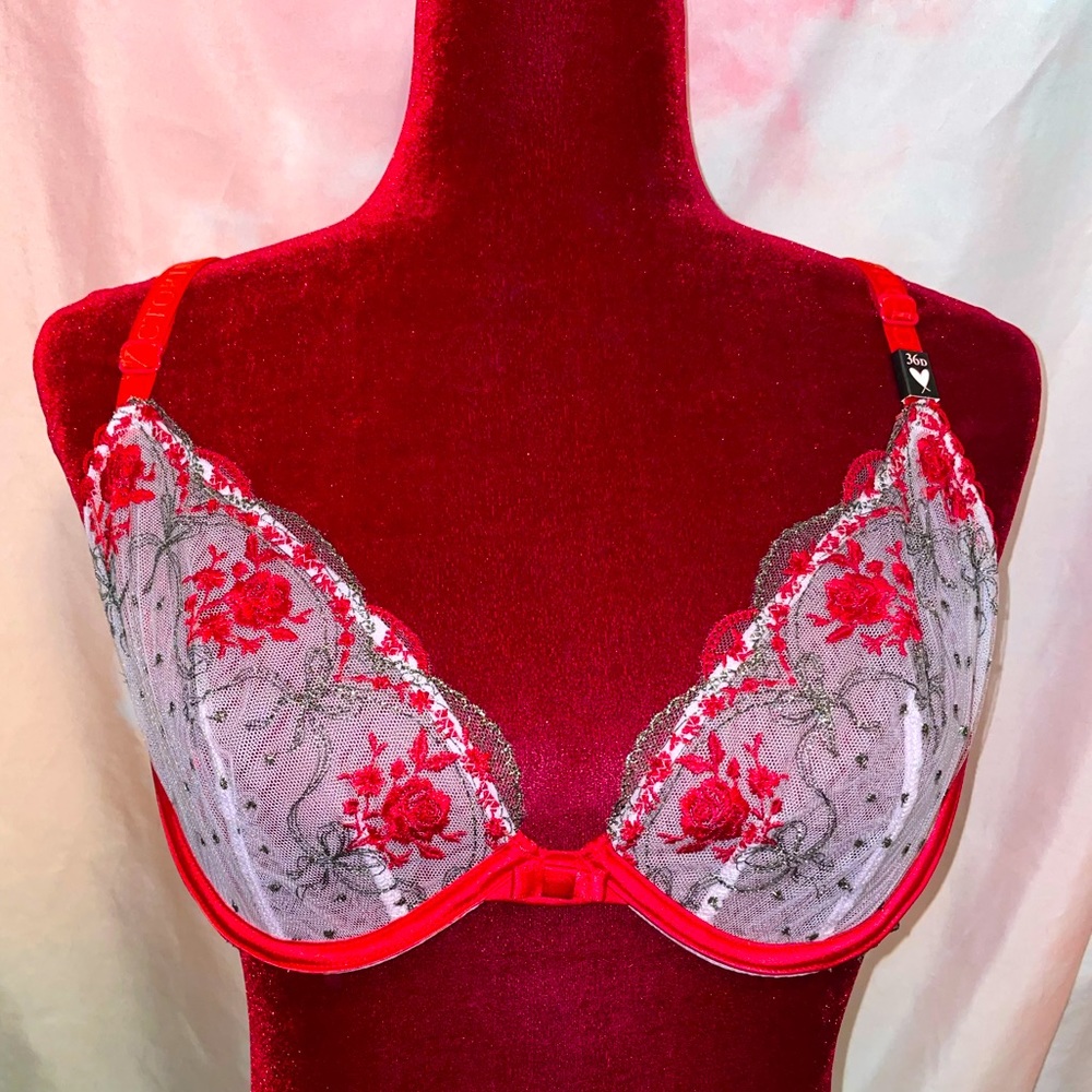 NWT Victoria’s Secret Mesh Low Cut Demi Bra Sz 36D